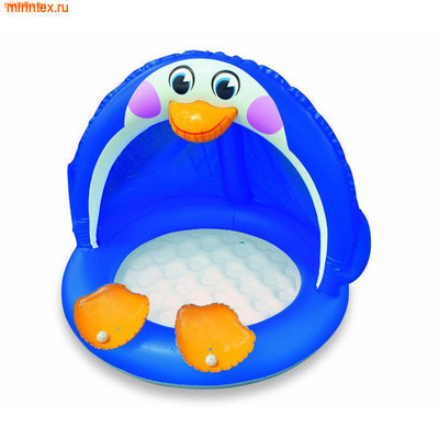 INTEX Бассейн детский "Пингвин" с надувным дном 102х83 см (от 1 года)
