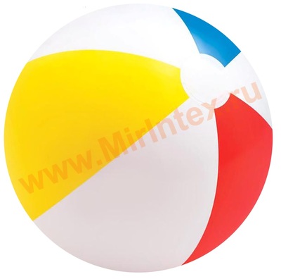 Надувной детский мячик D 51 см, пляжный, разноцветный, Glossy Panel Ball, Intex 59020