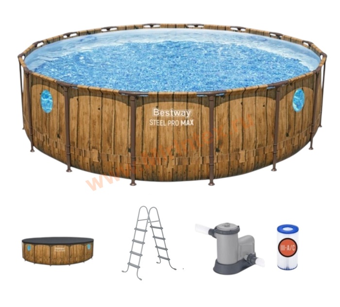 ��������� ������� Bestway 56725 Power Steel Swim Vista 488�122 �� (������ ��������)
