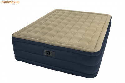 Надувные кровати INTEX Plush 152х203х46 см (с встроенным насосом 220В)