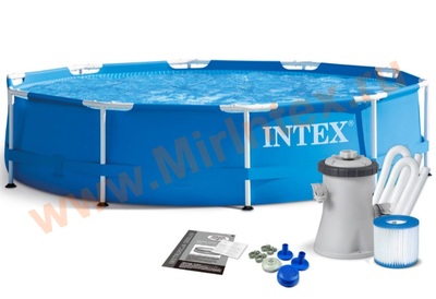 INTEX 28202 Бассейн каркасный Metal Frame Set, круглый, 305 х 76 см, фильтр-насос 1250 л/ч .