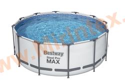 Bestway 56420 Каркасный бассейн Steel Pro Max 3.66 х 1.22 м( картриджный фильтр-насос 2006 л/ч + лестница,тент)