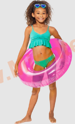 Надувной круг для плавания D 76 см, цвет прозрачный розовый, от 8 лет, нагрузка до 40 кг., без насоса, Intex 59260