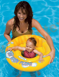 Детский надувной круг для плавания 67 см, с отверстиями для ножек, с сиденьем, My baby float, от 1-2 лет, intex 59574