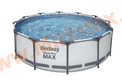 Bestway 56260 Бассейн каркасный круглый Steel Pro MAX 366х100 см (фильтр-насос 220В)