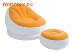INTEX Кресло надувное с пуфиком (оранжевое)