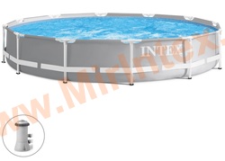 INTEX 26712 Бассейн каркасный круглый Intex Prism Frame 366х76 см (с картриджным фильтр-насосом 2006 л/ч)