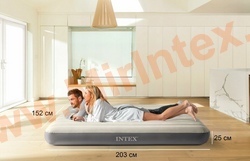 Двуспальный надувной матрас 152х 203 х 25 см, Single High Airbed Intex 64103, без насоса