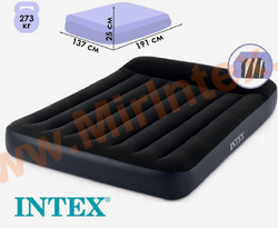 INTEX 64142 Матрас надувной с подголовником 137х191х25 см. Pillow Rest Classic Fiber-Tech(без насоса)