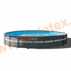 INTEX 26340 Бассейн каркасный круглый Intex Ultra XTR Frame Pools 732х132 см (песчаный фильтр-насос 10,5 куб/ч, лестница, тент, настил)