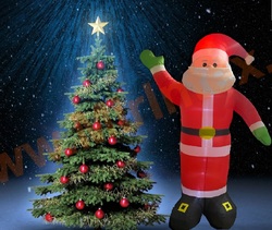 Надувная фигура Дед мороз (Санта-Клаус) 240 см с LED подсветкой, IP44.