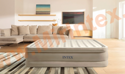 Двуспальная надувная кровать 152х203х46, Ultra Plush Airbed Intex 64428, встроенный электрический насос 220В