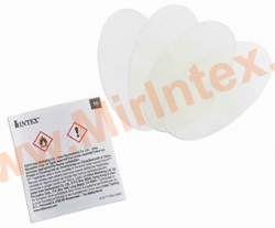 INTEX 11410 А Ремкомплект для бассейнов 4 бесцветные заплатки (БЕЗ КЛЕЯ)