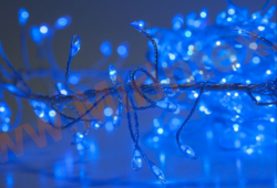 Гирлянда светодиодная, занавес 3х2 м "веточки", нить роса на металлической гибкой проволоке (синяя)