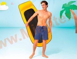 Надувной матрас сетка с подголовником 178х94 см, пляжный матрас для плавания, нагрузка до 100 кг, желтый, без насоса, Intex 58836
