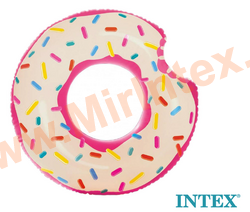 Надувной круг для плавания 94х23см, Пончик, ainbow donut tube, от 9 лет, нагрузка до 80 кг, без насоса, Intex 56265