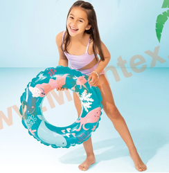 Надувной круг для плавания детский D 61 см,бирюзовый с рисунком, от 6 до 10 лет, без насоса, Intex 59242