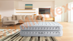 Двуспальная надувная кровать 152х203х51 см, Supreme Air-Flow Airbed Intex 64490, встроенный электрический насос 220В